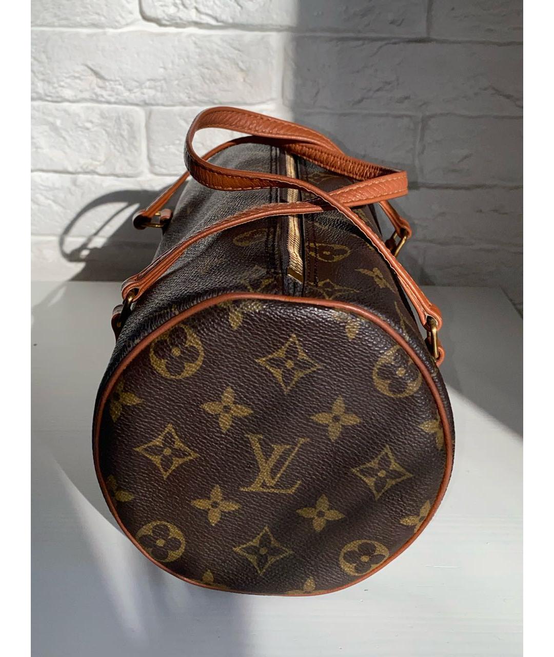 LOUIS VUITTON Коричневая кожаная сумка с короткими ручками, фото 2