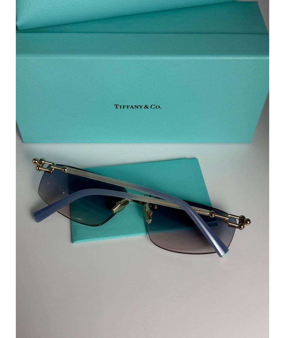 TIFFANY&CO Голубые металлические солнцезащитные очки, фото 3