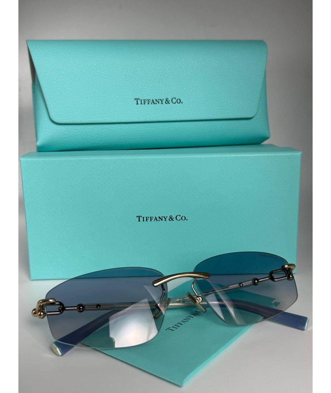 TIFFANY&CO Голубые металлические солнцезащитные очки, фото 2