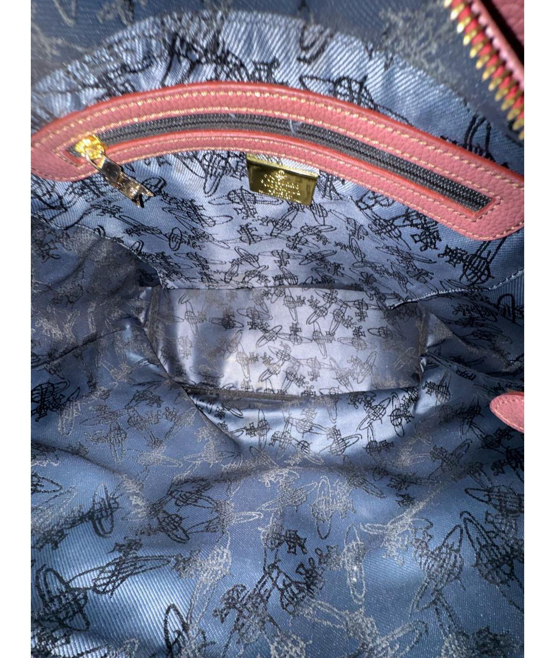 VIVIENNE WESTWOOD Красная кожаная сумка тоут, фото 4