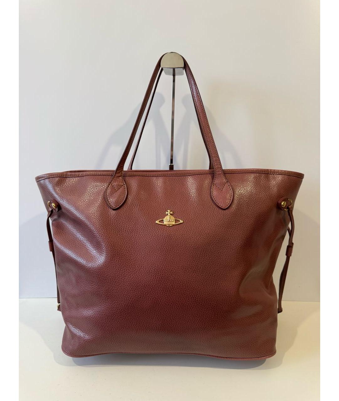 VIVIENNE WESTWOOD Красная кожаная сумка тоут, фото 7