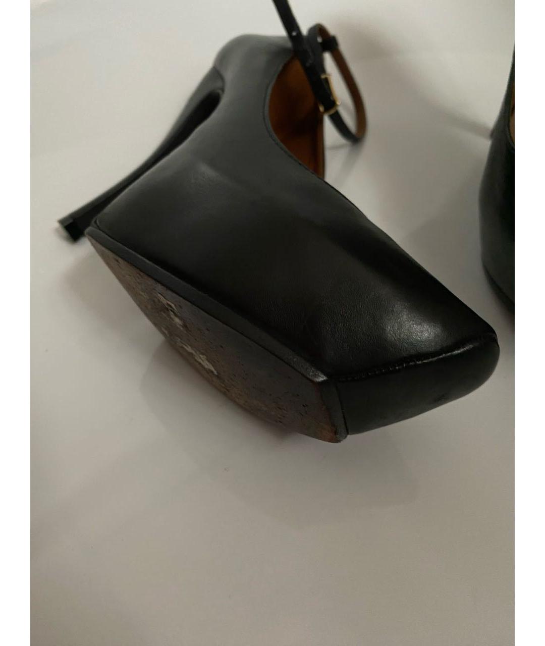 ALEXANDER MCQUEEN Черные кожаные туфли, фото 4