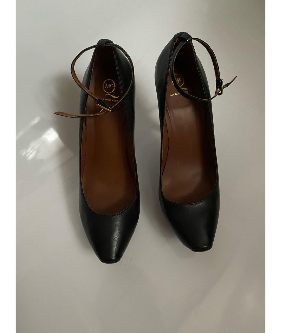 ALEXANDER MCQUEEN Черные кожаные туфли, фото 2