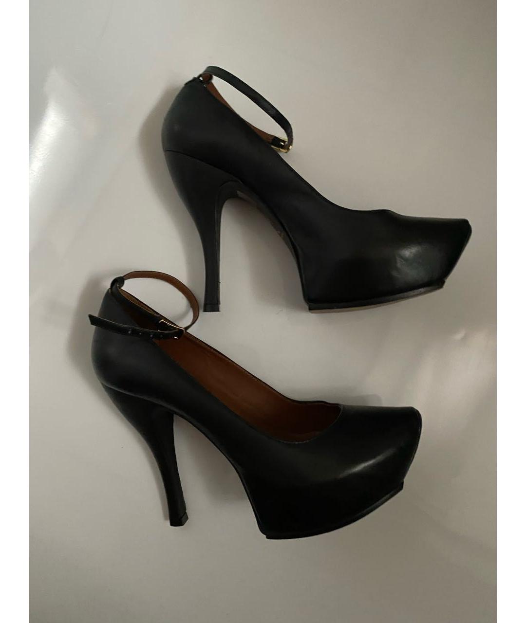 ALEXANDER MCQUEEN Черные кожаные туфли, фото 6