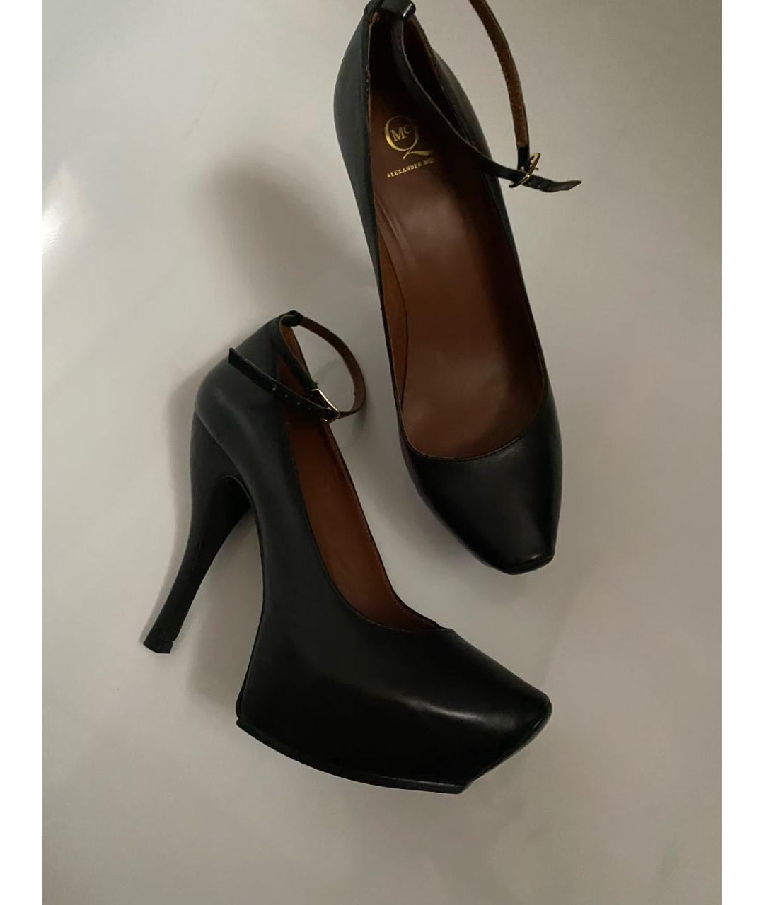 ALEXANDER MCQUEEN Черные кожаные туфли, фото 3