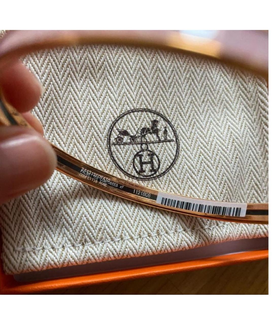 HERMES Розовый металлический браслет, фото 3