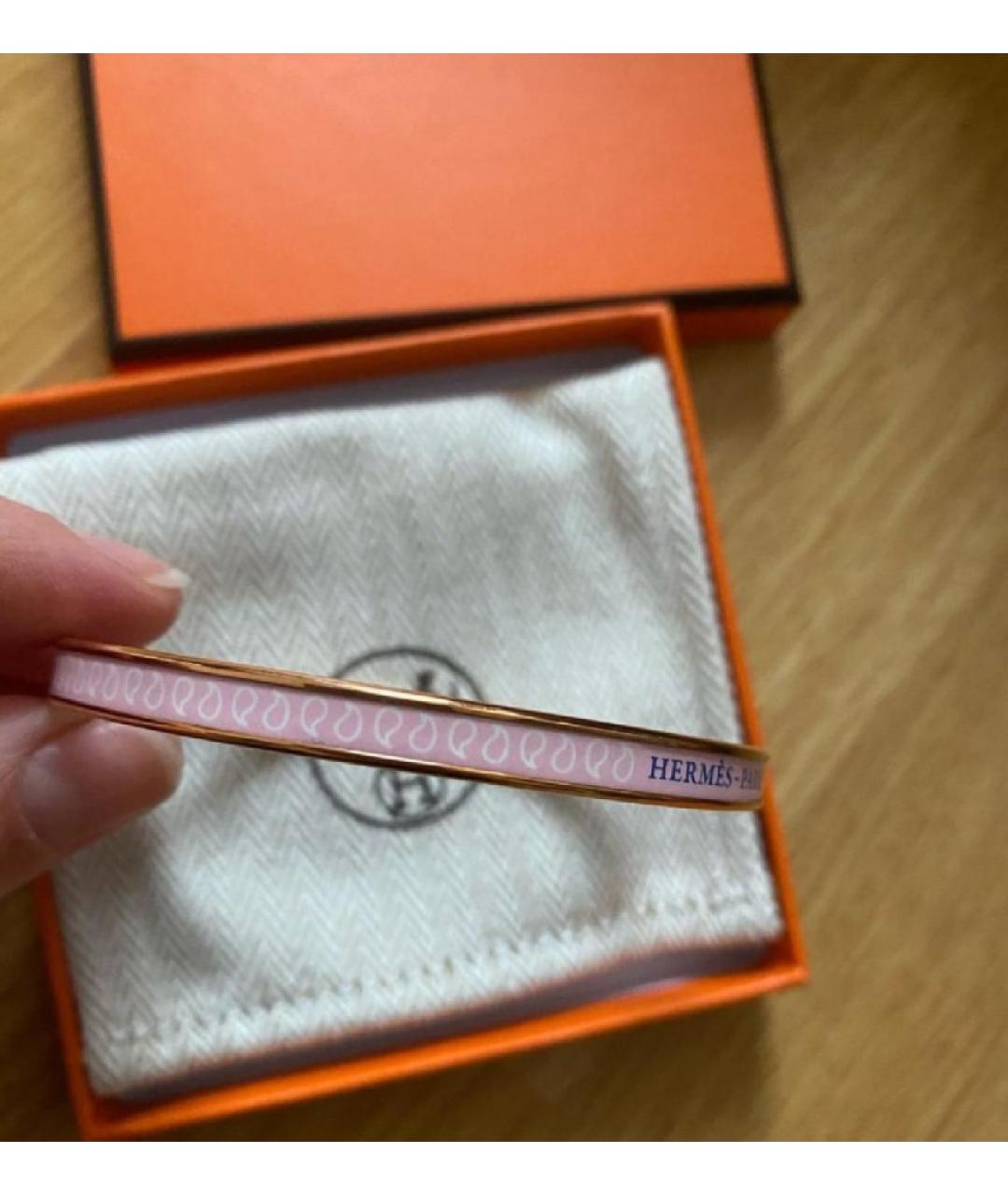 HERMES Розовый металлический браслет, фото 2