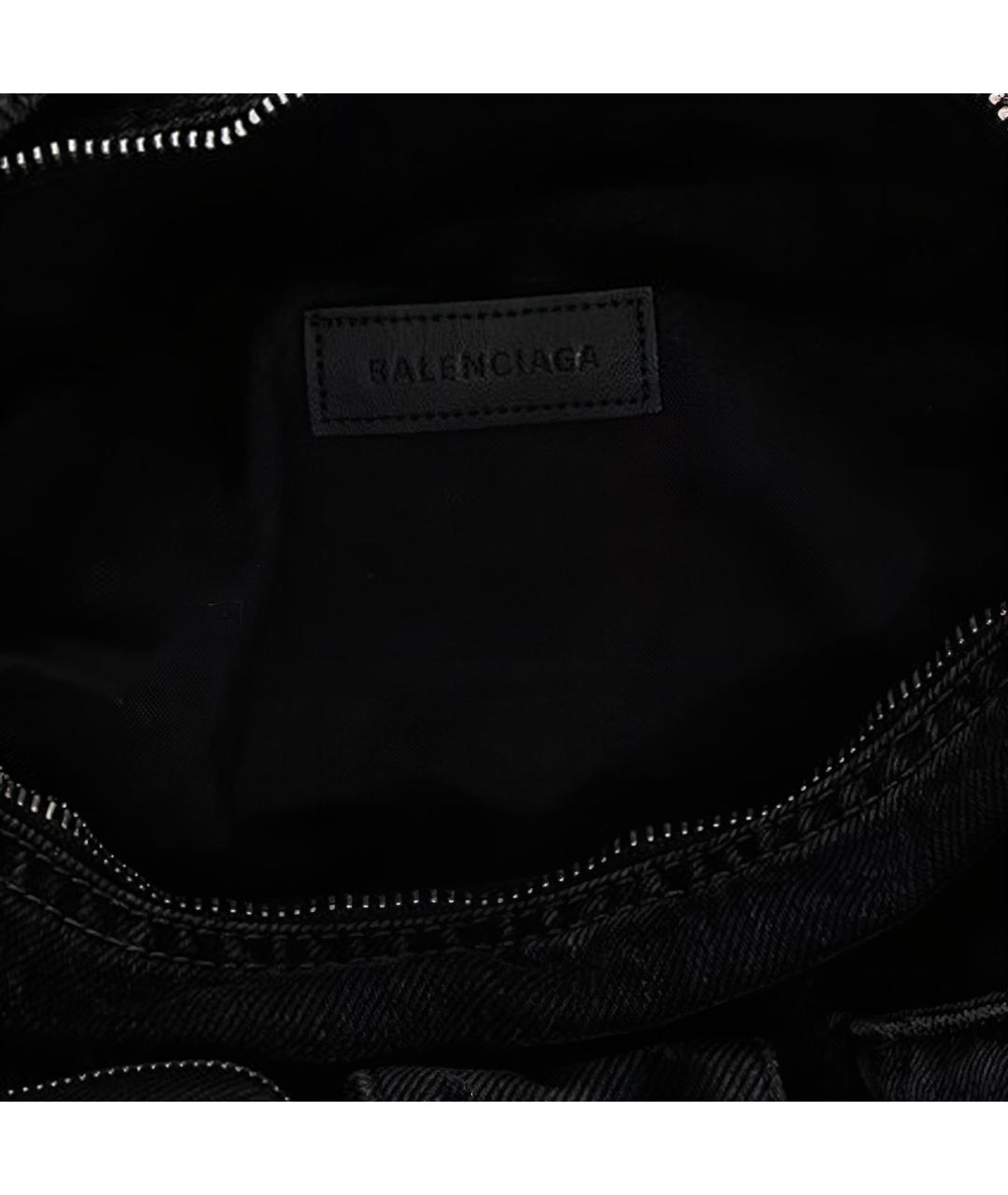 BALENCIAGA Черная хлопковая сумка на плечо, фото 4