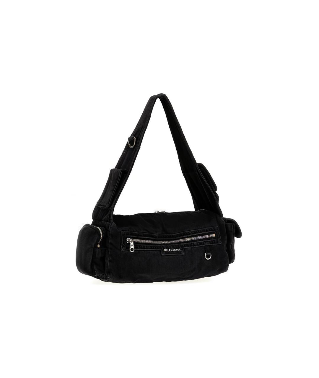 BALENCIAGA Черная хлопковая сумка на плечо, фото 2