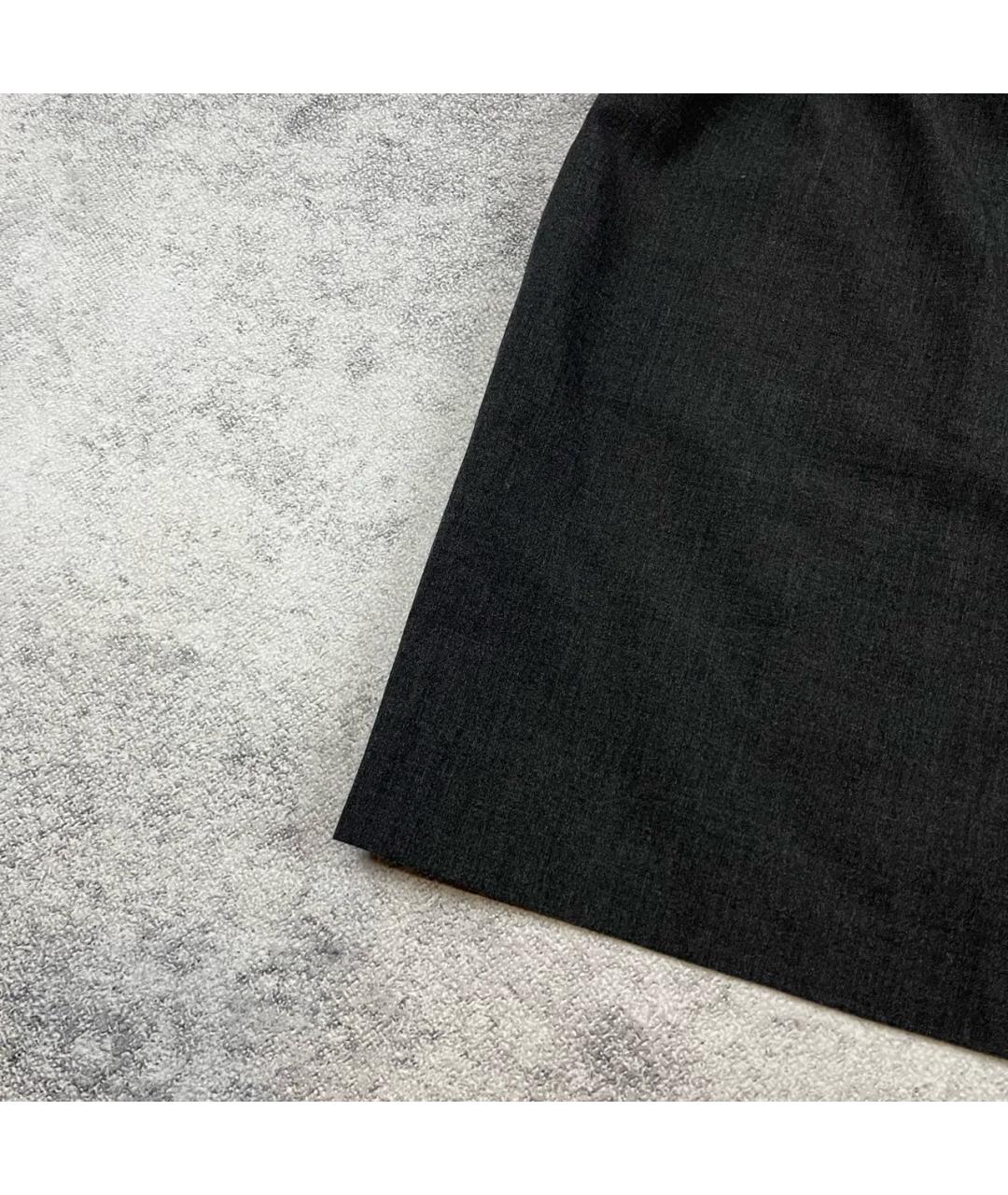 JIL SANDER Серая шерстяная юбка мини, фото 4