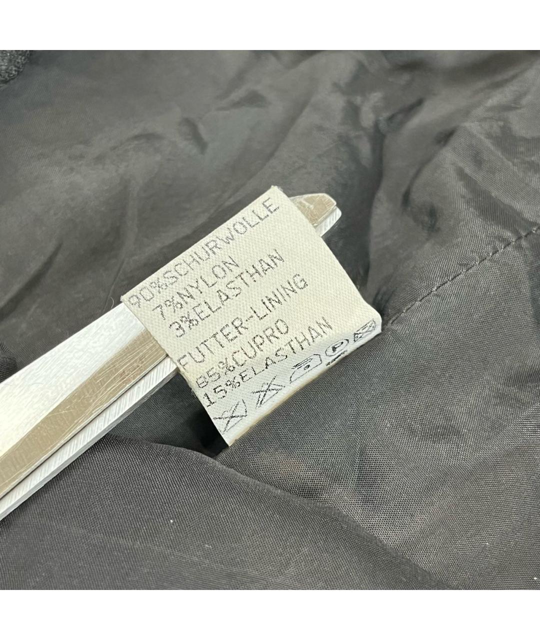 JIL SANDER Серая шерстяная юбка мини, фото 6