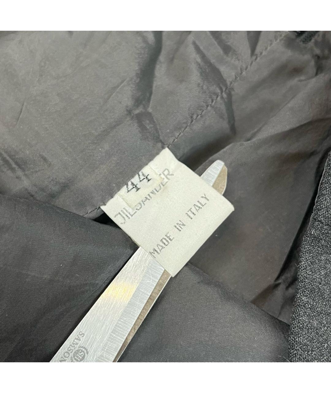 JIL SANDER Серая шерстяная юбка мини, фото 5