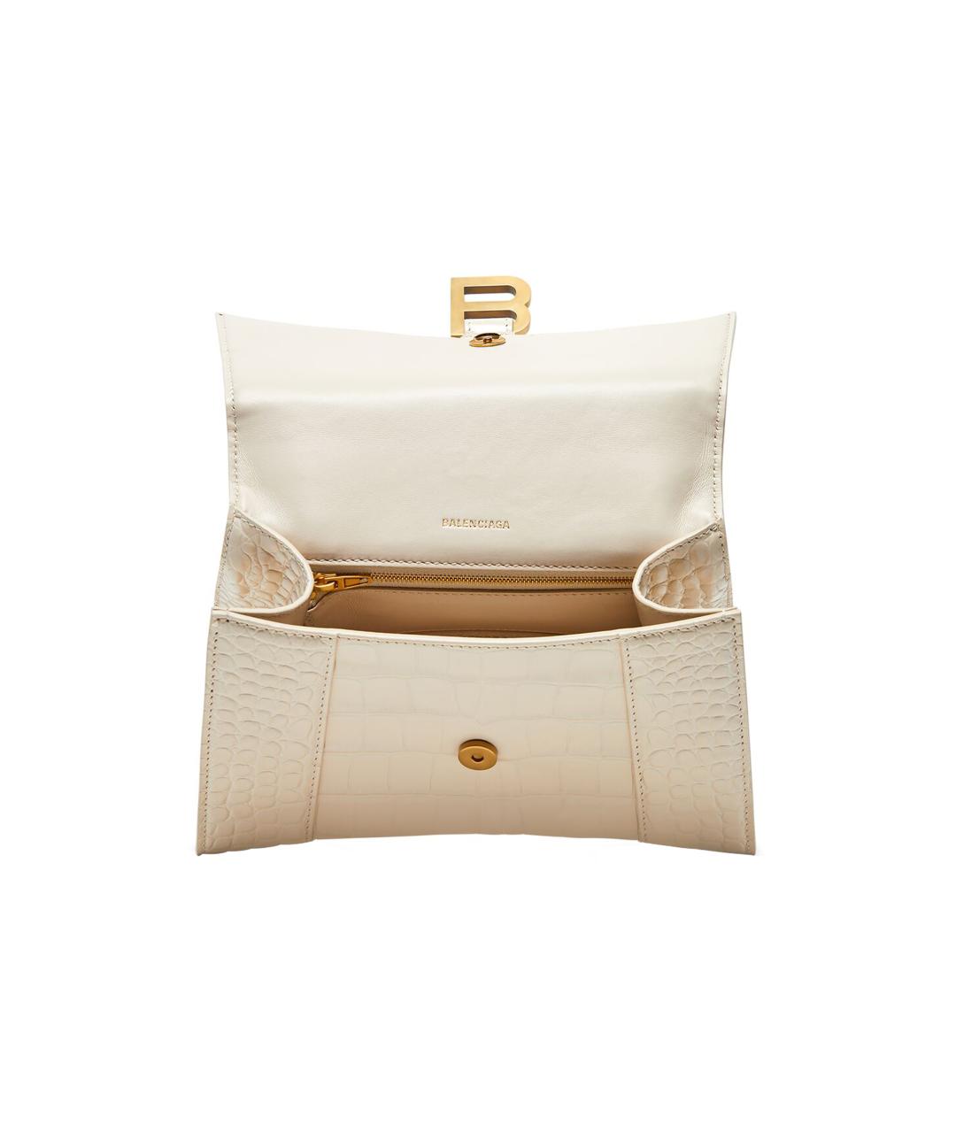 BALENCIAGA Бежевая кожаная сумка через плечо, фото 5