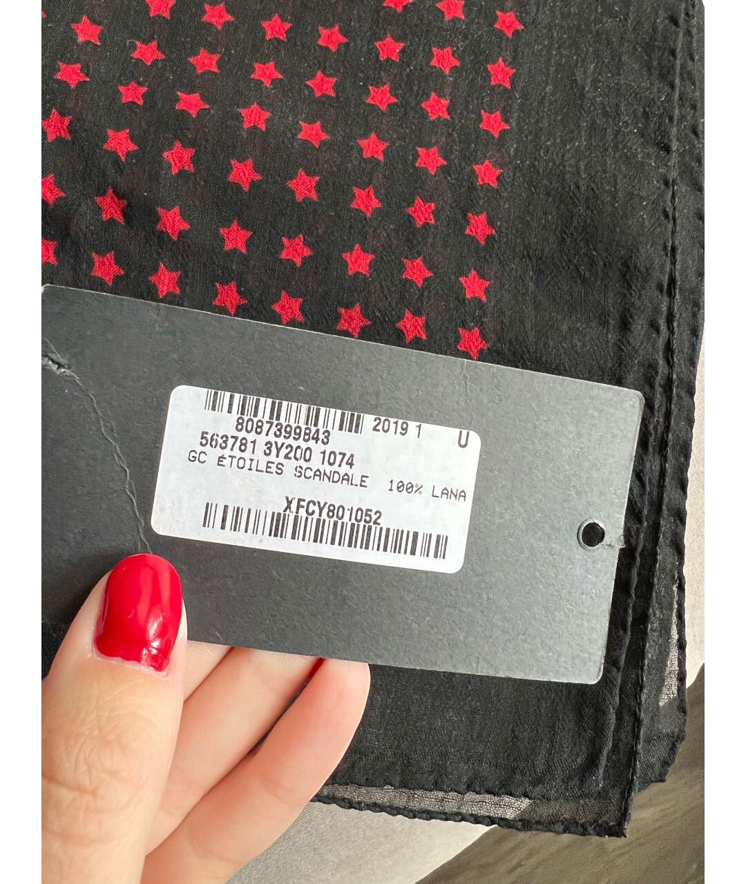 SAINT LAURENT Мульти шерстяной шарф, фото 3