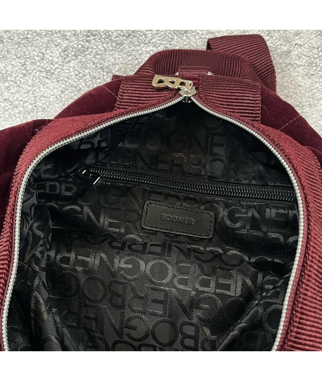 BOGNER Бордовый бархатный рюкзак, фото 6