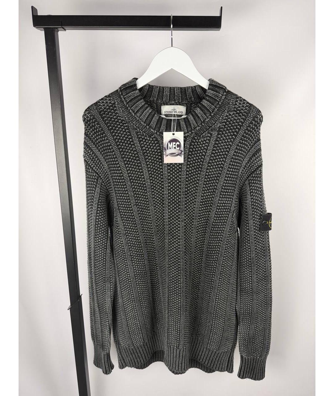 STONE ISLAND Антрацитовый шерстяной джемпер / свитер, фото 4