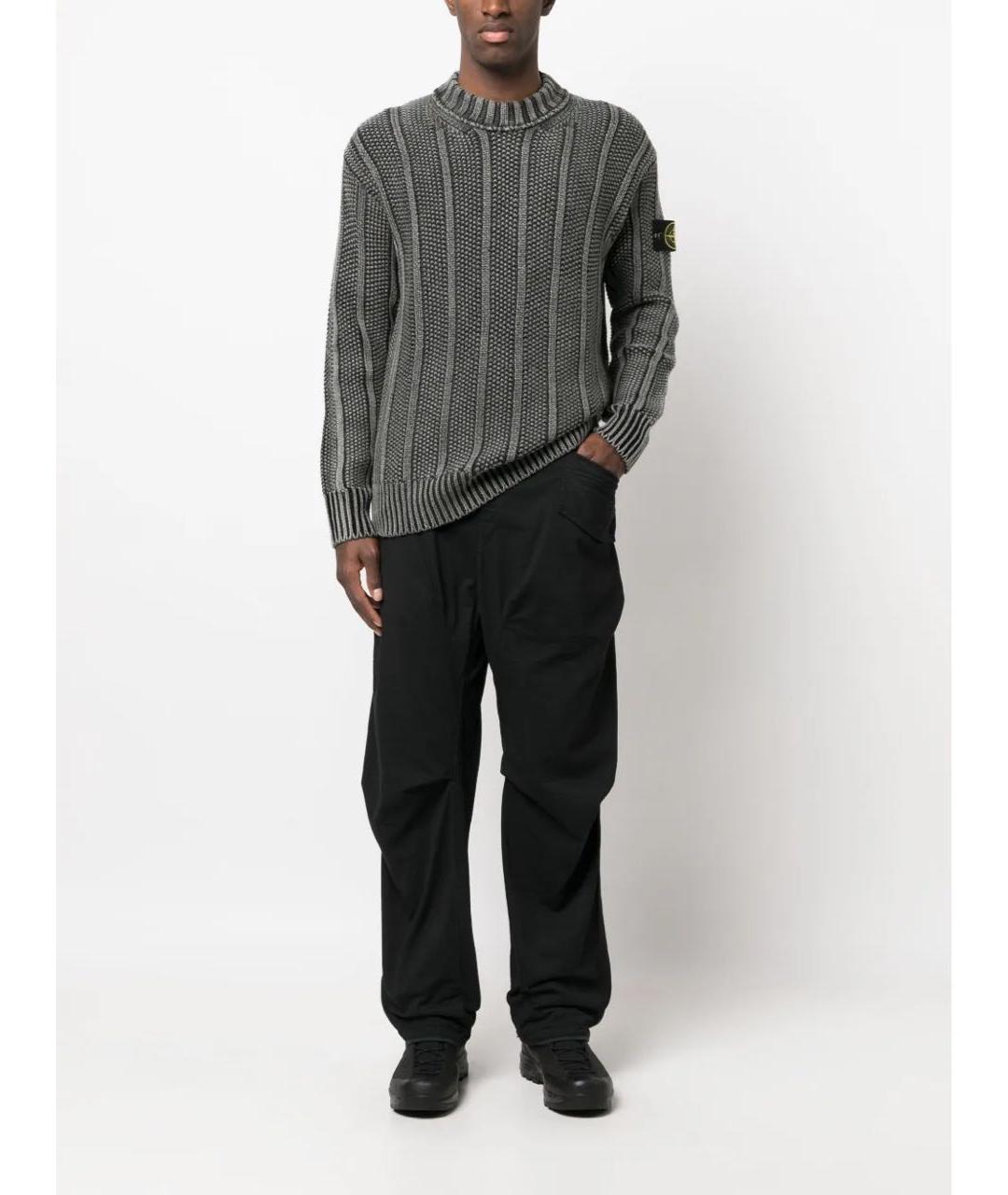STONE ISLAND Антрацитовый шерстяной джемпер / свитер, фото 8