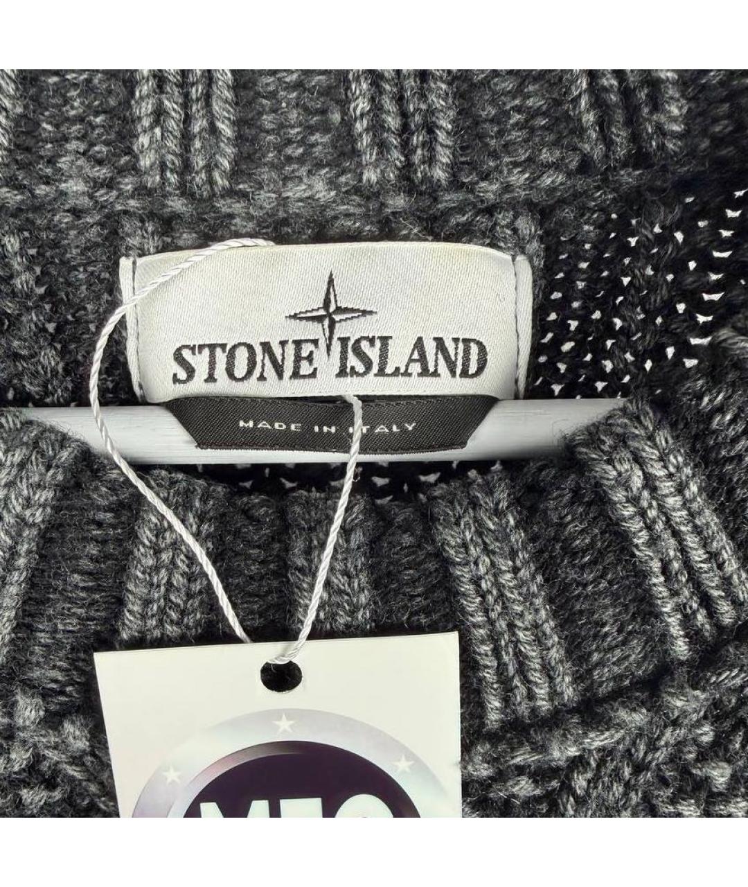 STONE ISLAND Антрацитовый шерстяной джемпер / свитер, фото 5