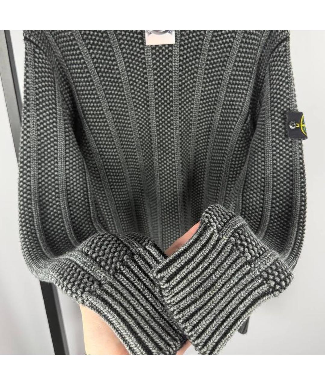 STONE ISLAND Антрацитовый шерстяной джемпер / свитер, фото 7