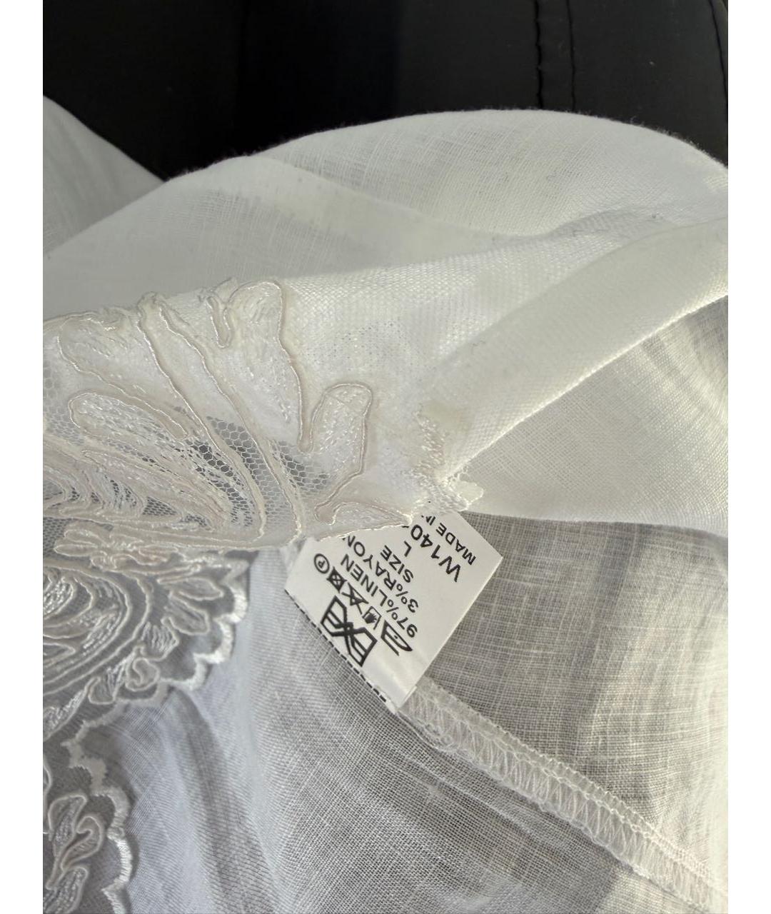 MAURIZIO MIRI Белая льняная майка, фото 6