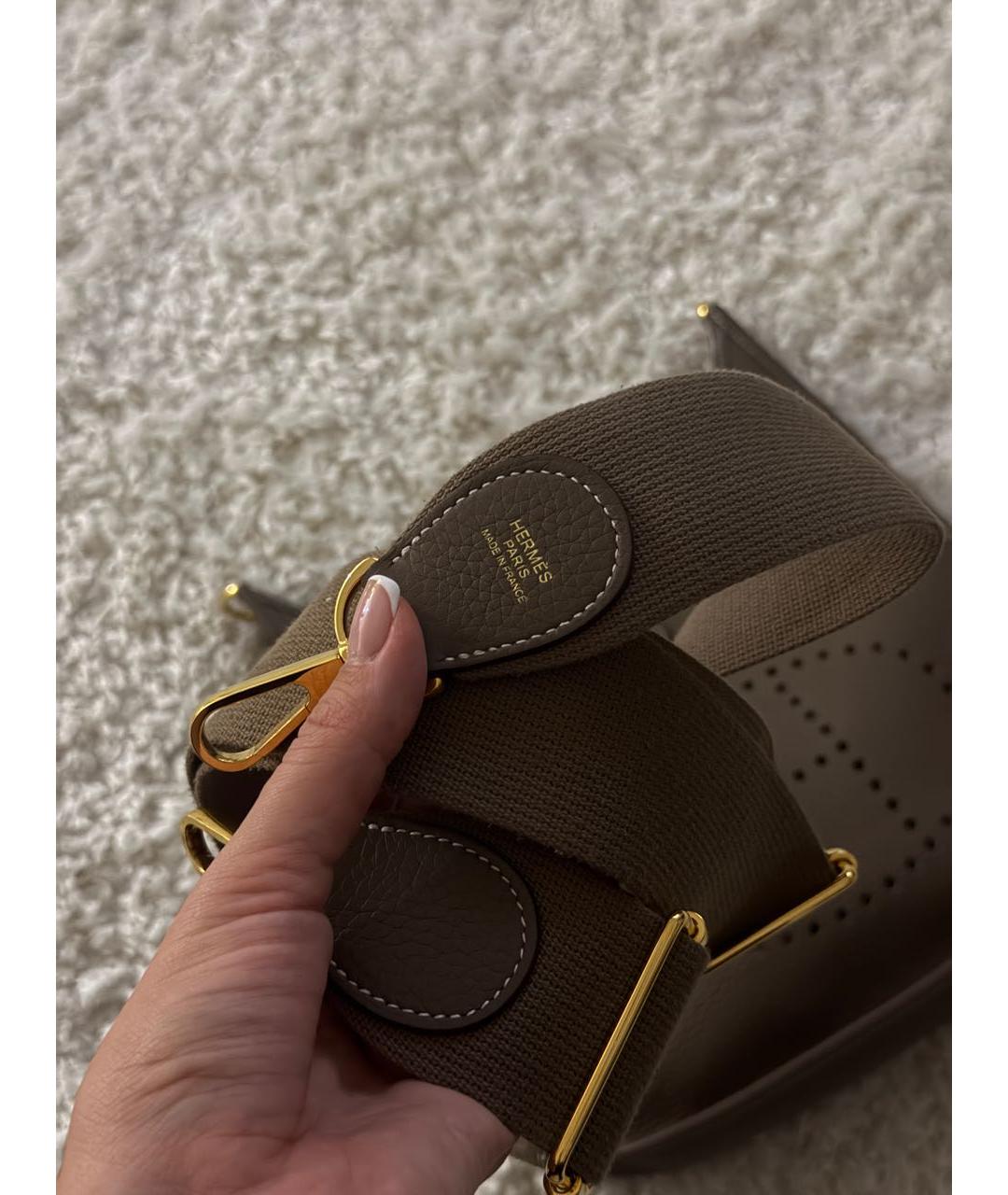 HERMES Антрацитовая кожаная сумка через плечо, фото 2