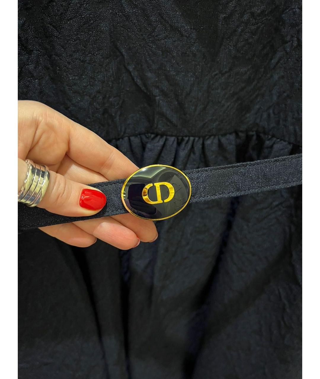 CHRISTIAN DIOR Темно-синее хлопковое коктейльное платье, фото 5