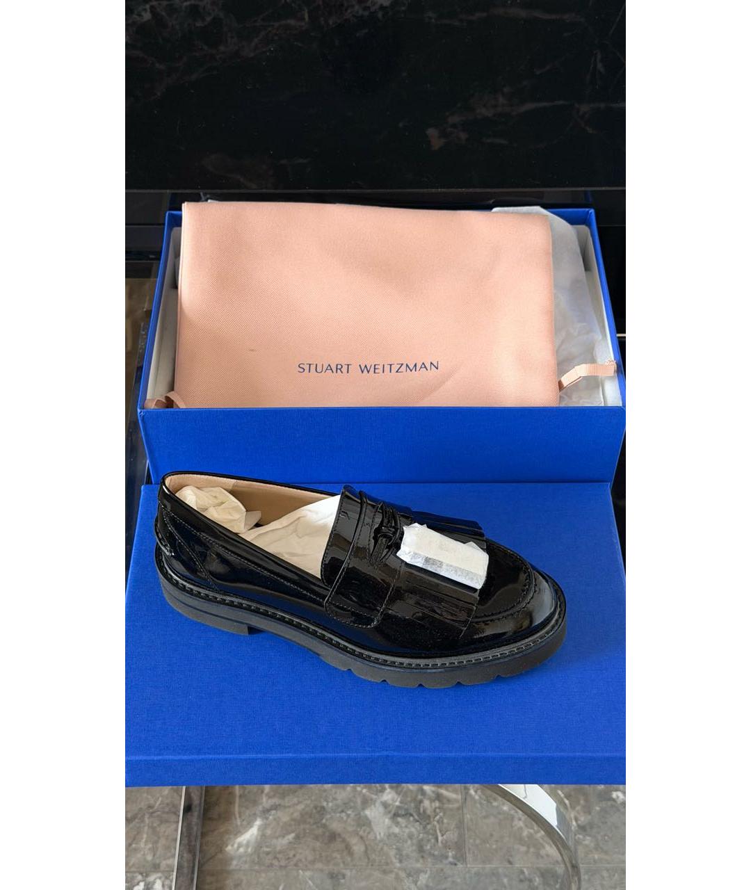STUART WEITZMAN Черные кожаные лоферы, фото 8