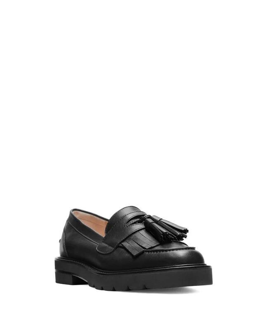 STUART WEITZMAN Черные кожаные лоферы, фото 2