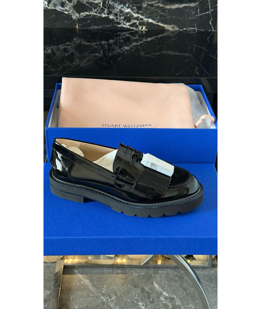 STUART WEITZMAN Черные кожаные лоферы, фото 7