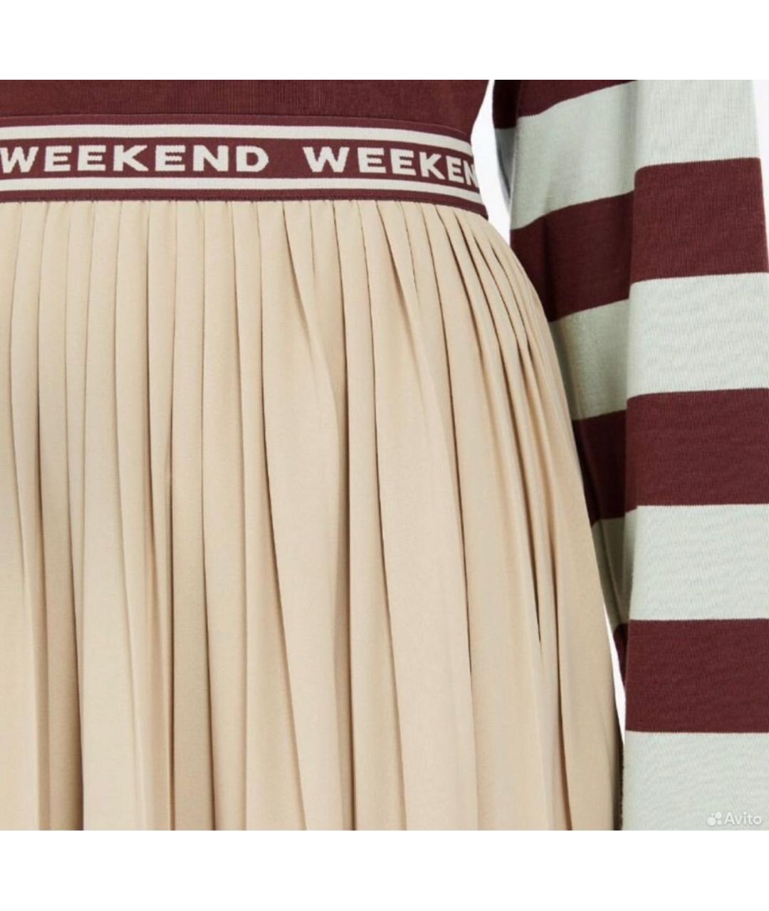 MAX MARA Бежевая полиэстеровая юбка макси, фото 3