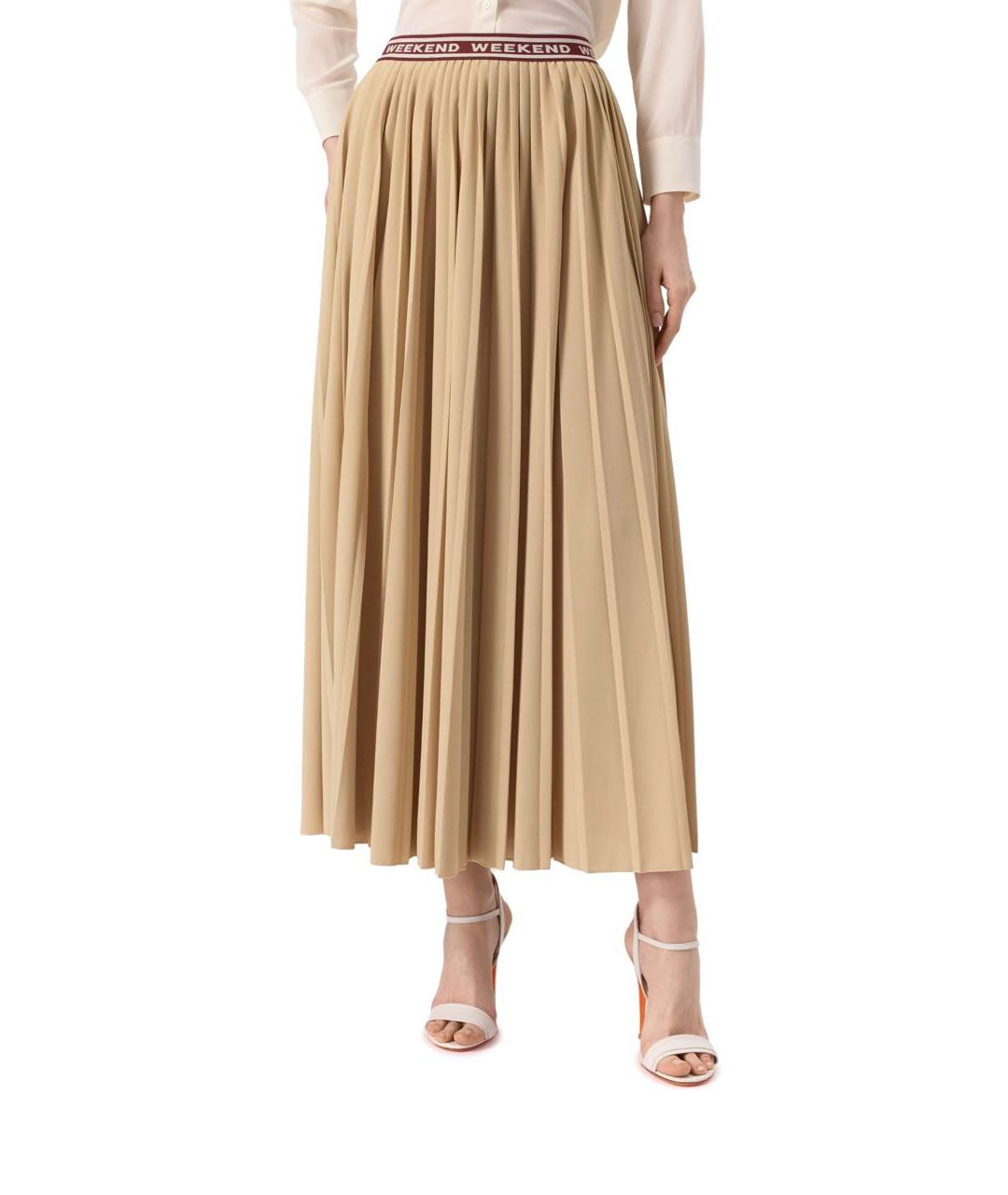 MAX MARA Бежевая полиэстеровая юбка макси, фото 6