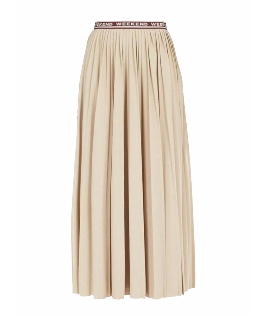 MAX MARA Бежевая полиэстеровая юбка макси, фото 1