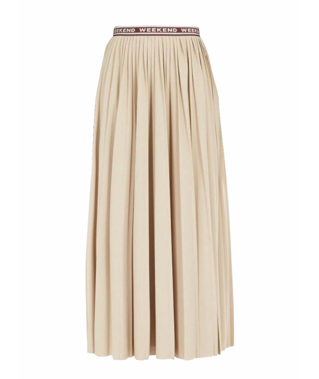 MAX MARA Бежевая полиэстеровая юбка макси, фото 8