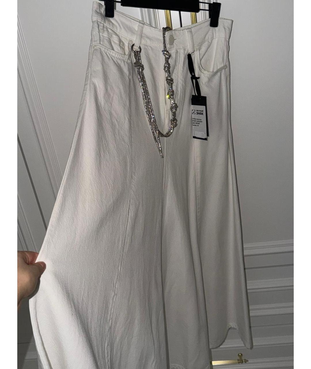 PINKO Белая хлопковая юбка макси, фото 4