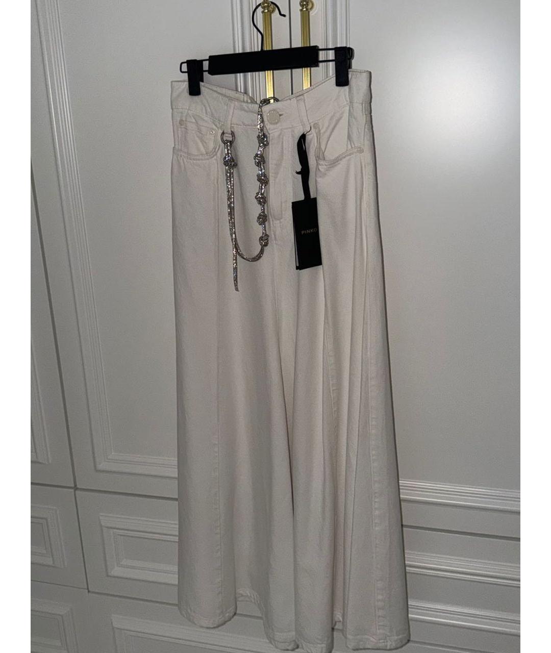 PINKO Белая хлопковая юбка макси, фото 5