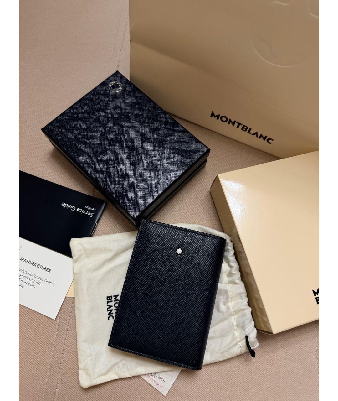 MONTBLANC Черный кожаный кардхолдер, фото 4