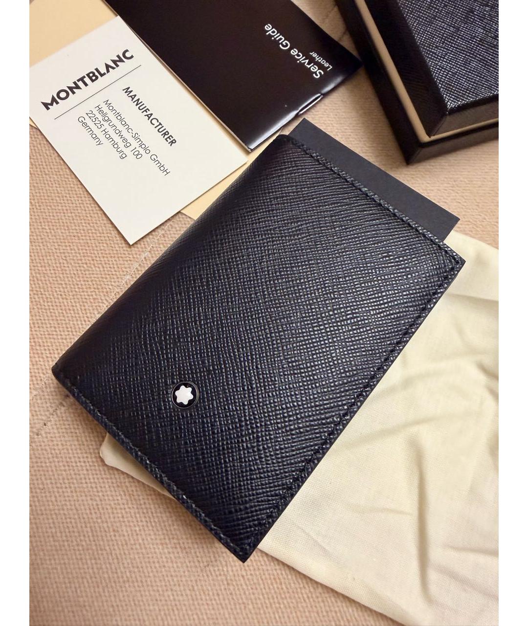 MONTBLANC Черный кожаный кардхолдер, фото 6