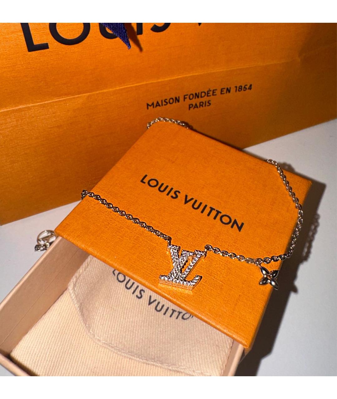 LOUIS VUITTON Серебряное металлическое колье, фото 3