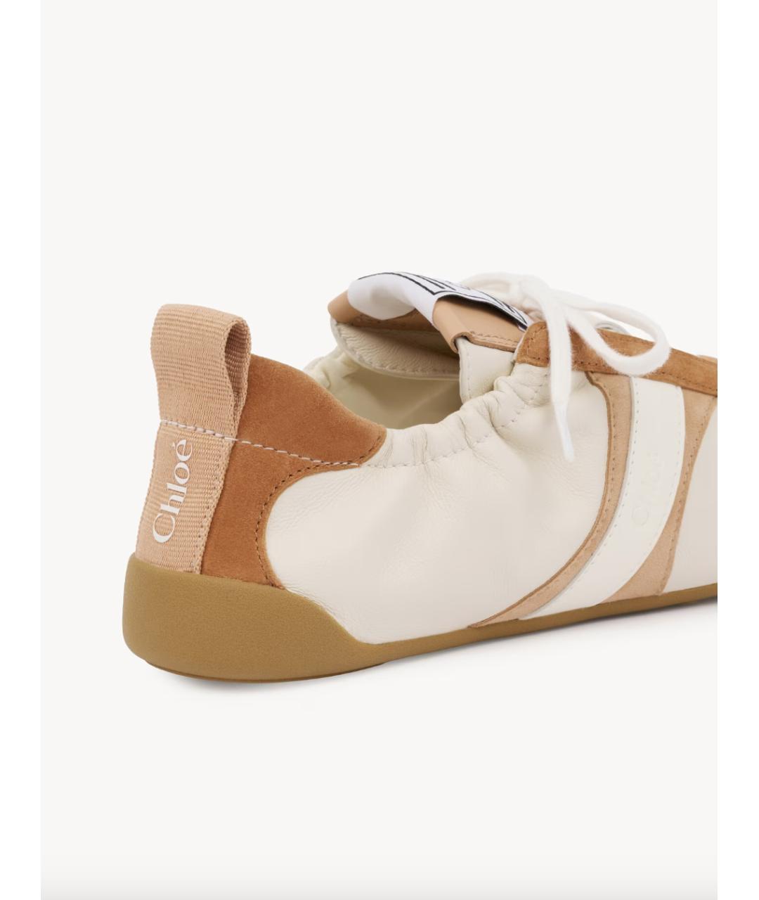 CHLOE Бежевые текстильные кроссовки, фото 4