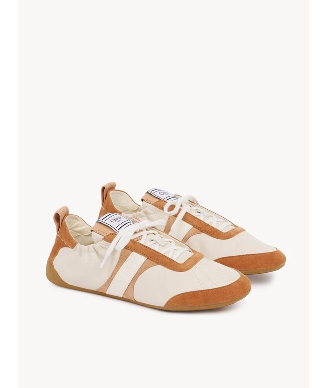 CHLOE Бежевые текстильные кроссовки, фото 2