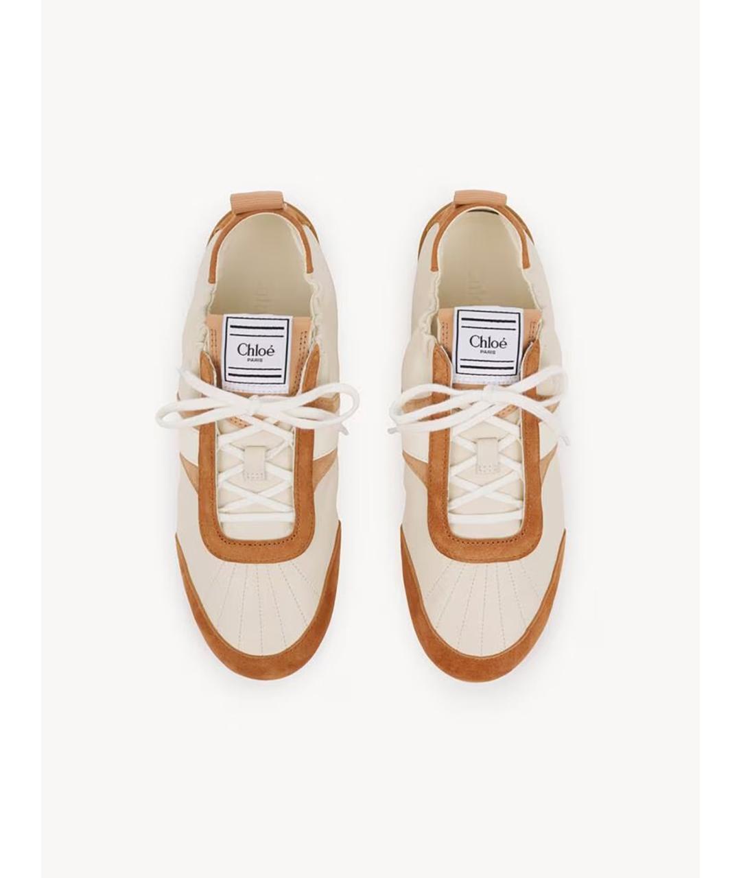 CHLOE Бежевые текстильные кроссовки, фото 3