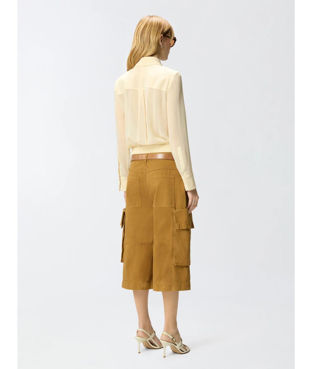 PINKO Бежевая полиэстеровая рубашка, фото 4