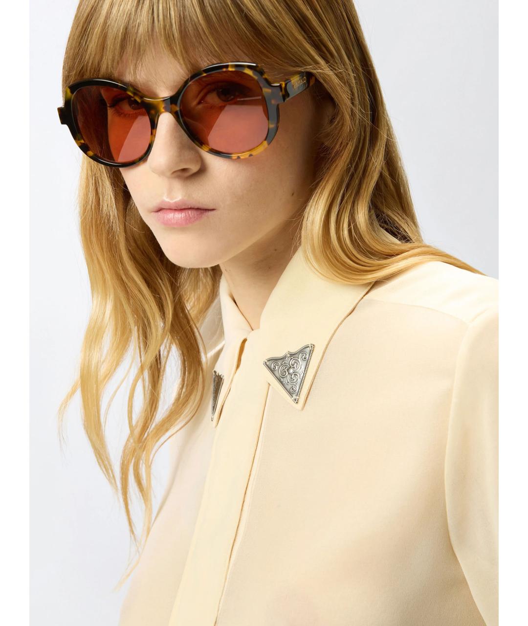 PINKO Бежевая полиэстеровая рубашка, фото 5