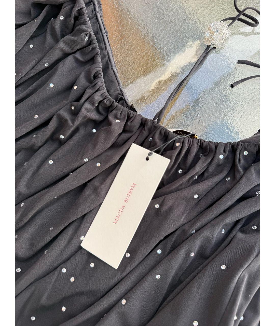 MAGDA BUTRYM Черное вискозное коктейльное платье, фото 3