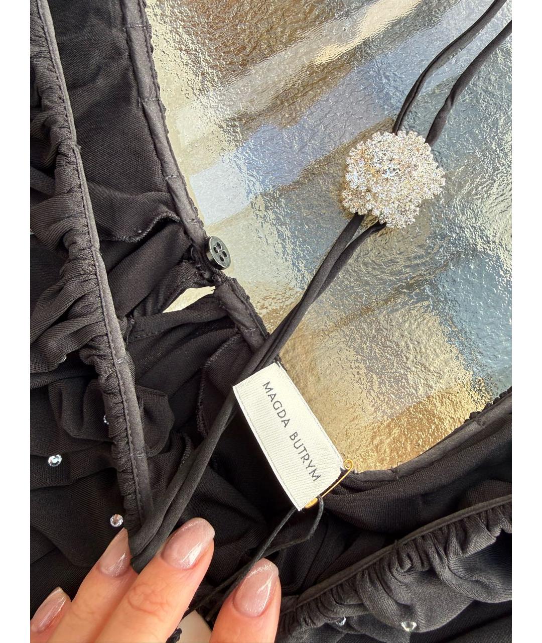MAGDA BUTRYM Черное вискозное коктейльное платье, фото 6