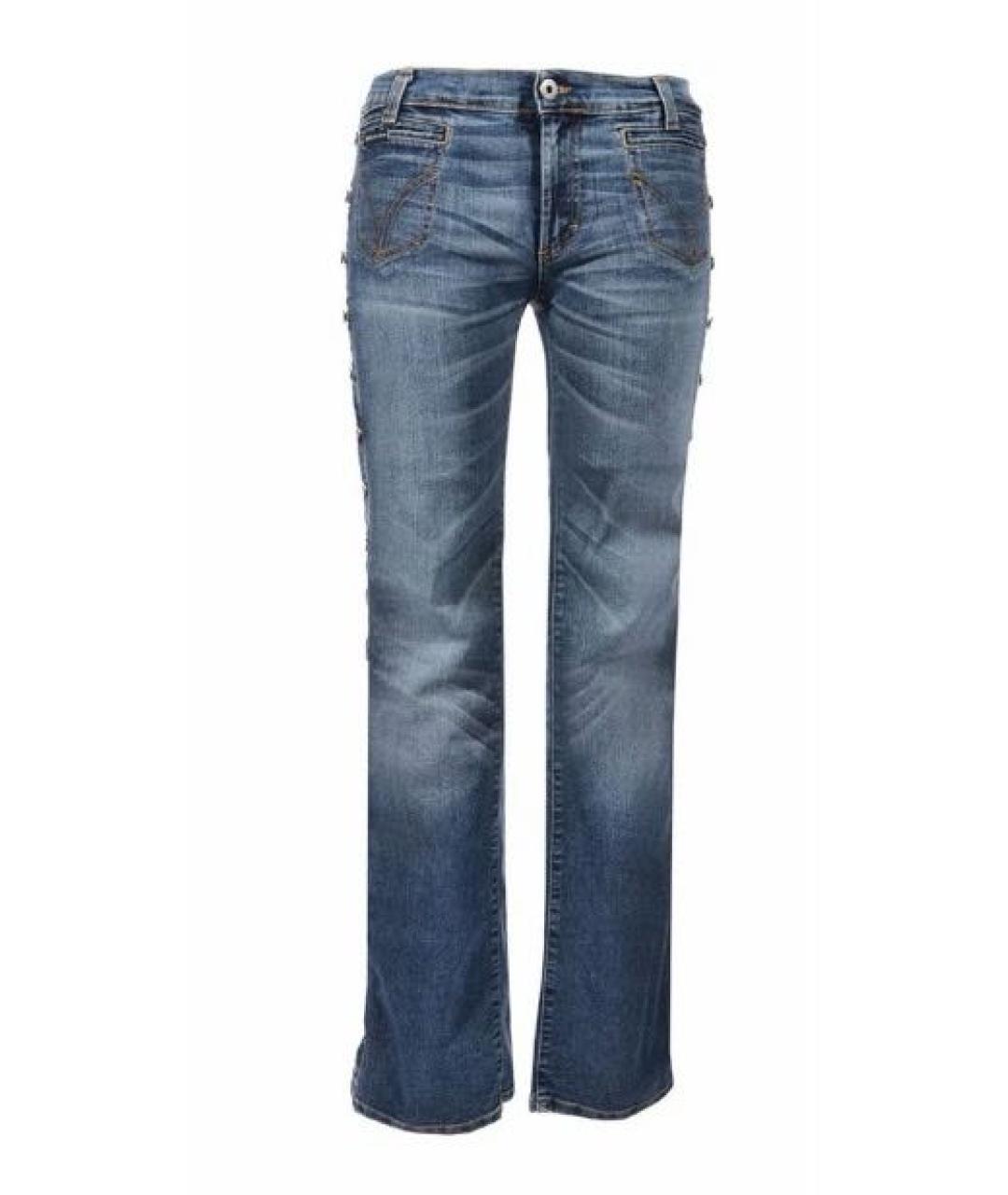 DOLCE&GABBANA Темно-синие хлопковые прямые джинсы, фото 9