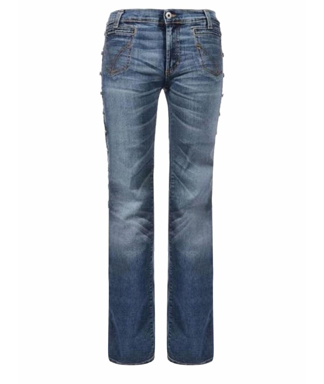 DOLCE&GABBANA Темно-синие хлопковые прямые джинсы, фото 1