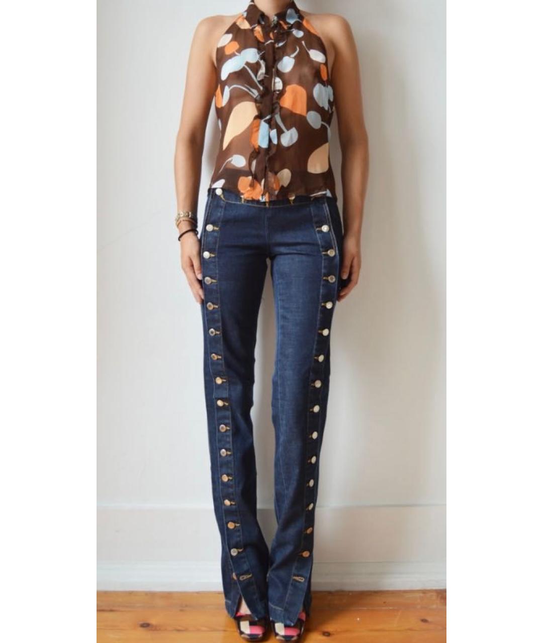 DOLCE&GABBANA Темно-синие хлопковые прямые джинсы, фото 8