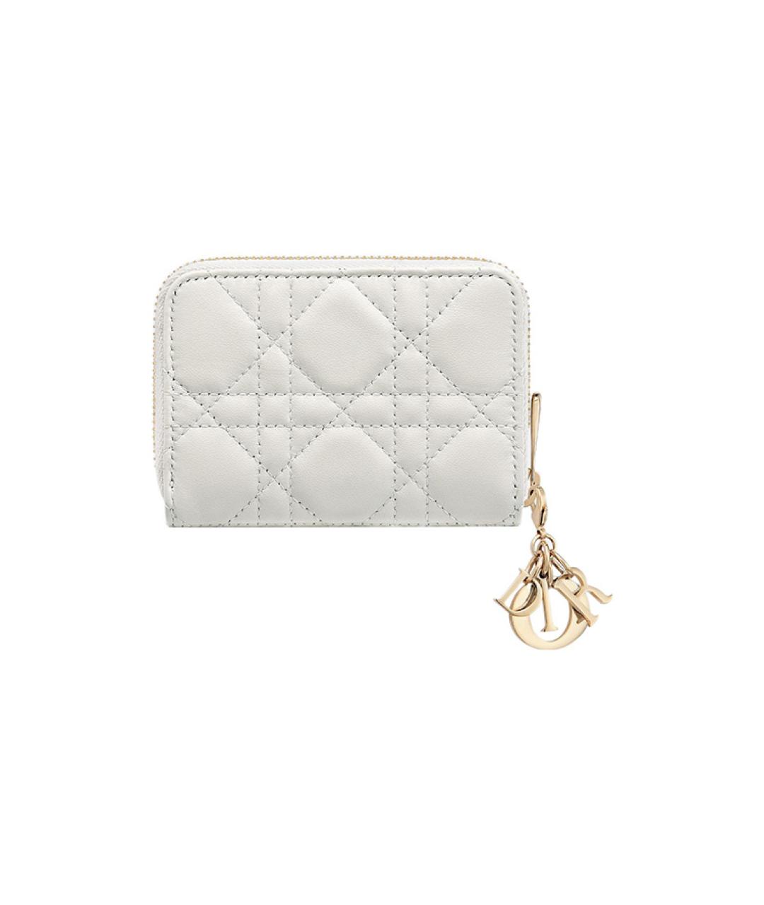 CHRISTIAN DIOR Белый кожаный кошелек, фото 3