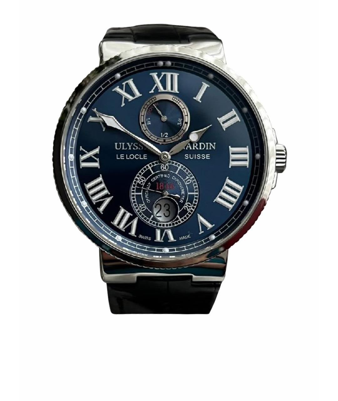 Ulysse Nardin Синие серебряные часы, фото 1